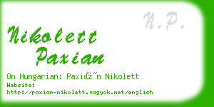 nikolett paxian business card